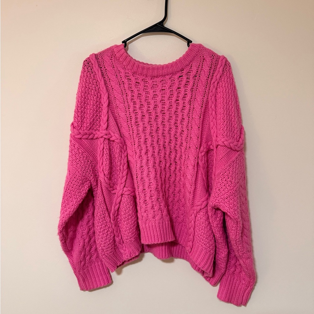 Altar'd State Vibrant Pink Knit Sweater